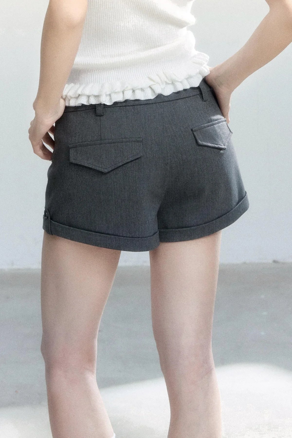 Displaced Time High-Waisted Shorts