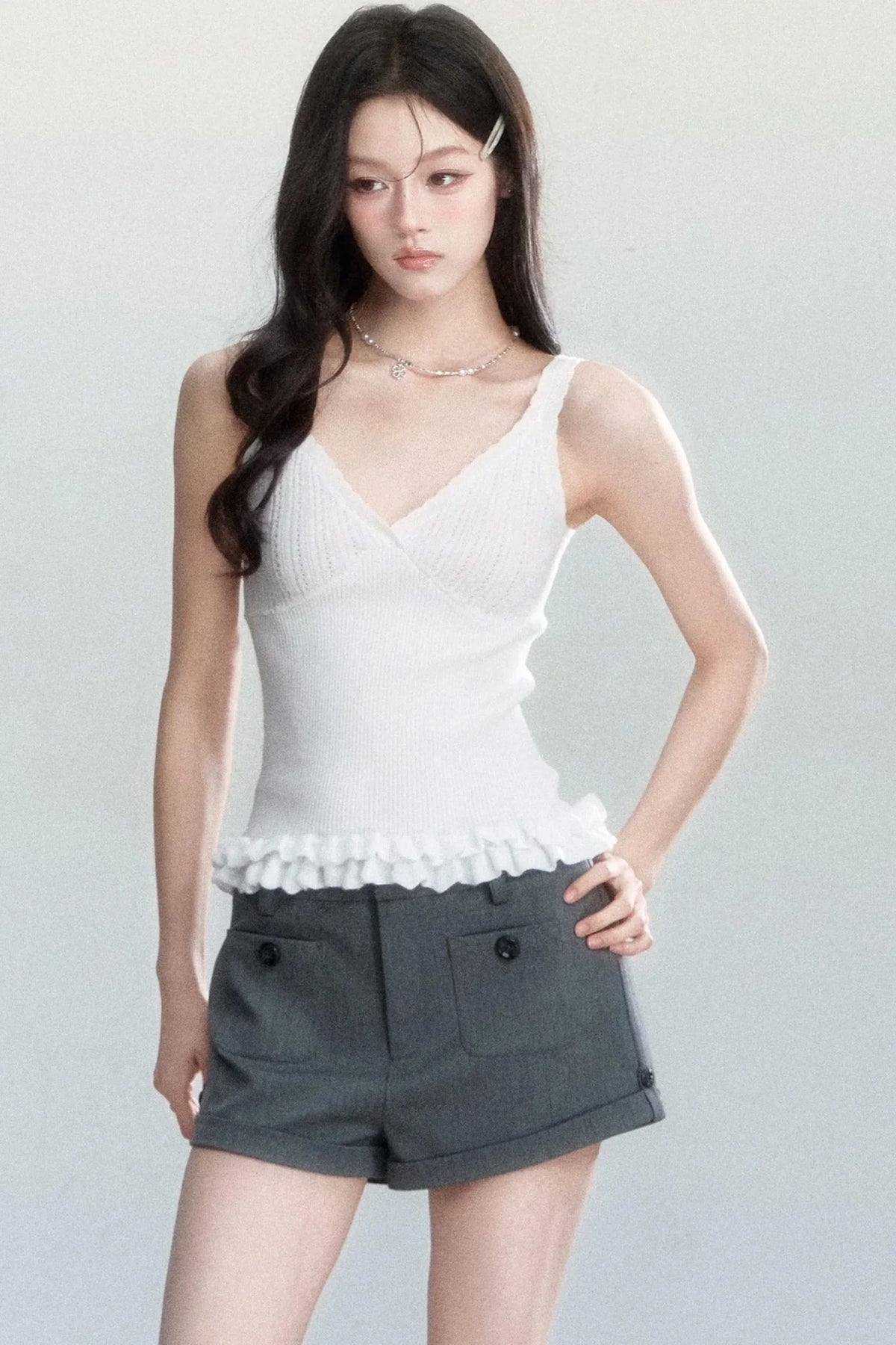 Displaced Time High-Waisted Shorts