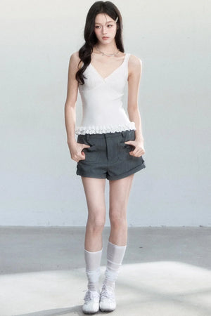 Displaced Time High-Waisted Shorts