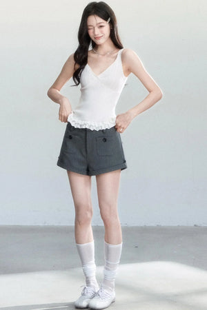 Displaced Time High-Waisted Shorts
