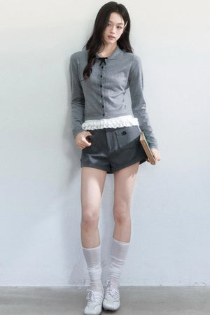 Displaced Time High-Waisted Shorts