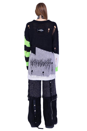 Distressed Cat Concept Sweater