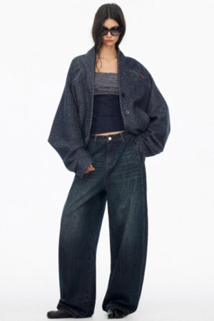 Distressed Cat Whiskers Straight Jeans