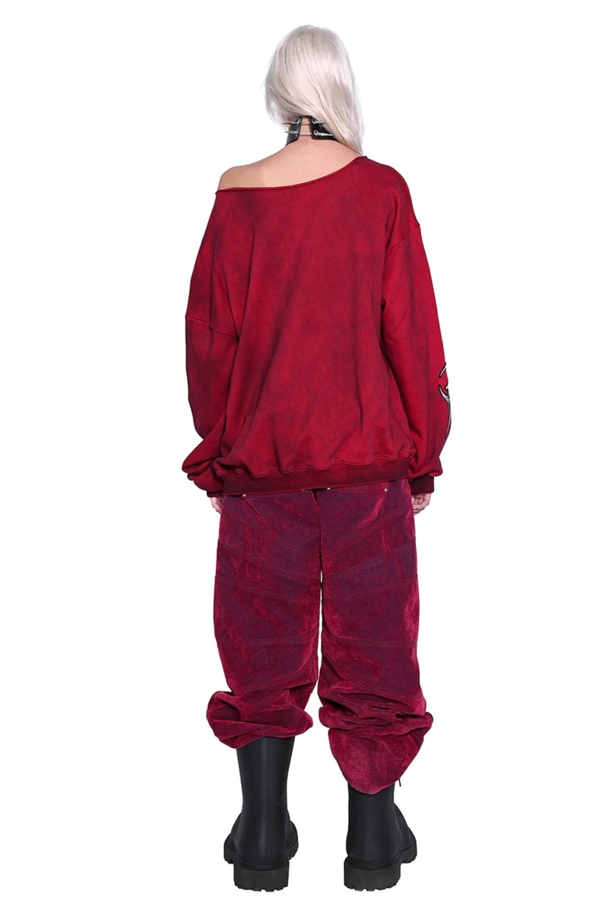 Distressed Dirty Print Y2K Sweatshirt