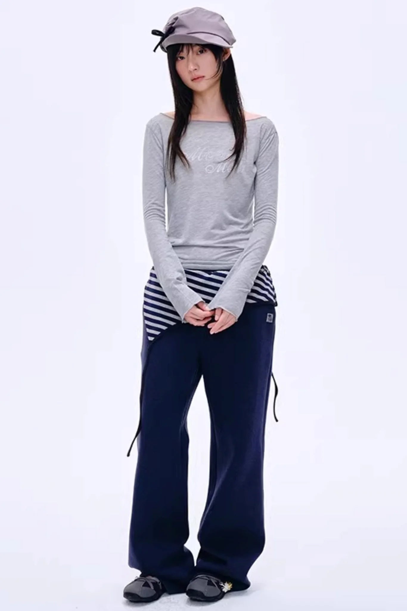 Distressed Letter Print Sweater