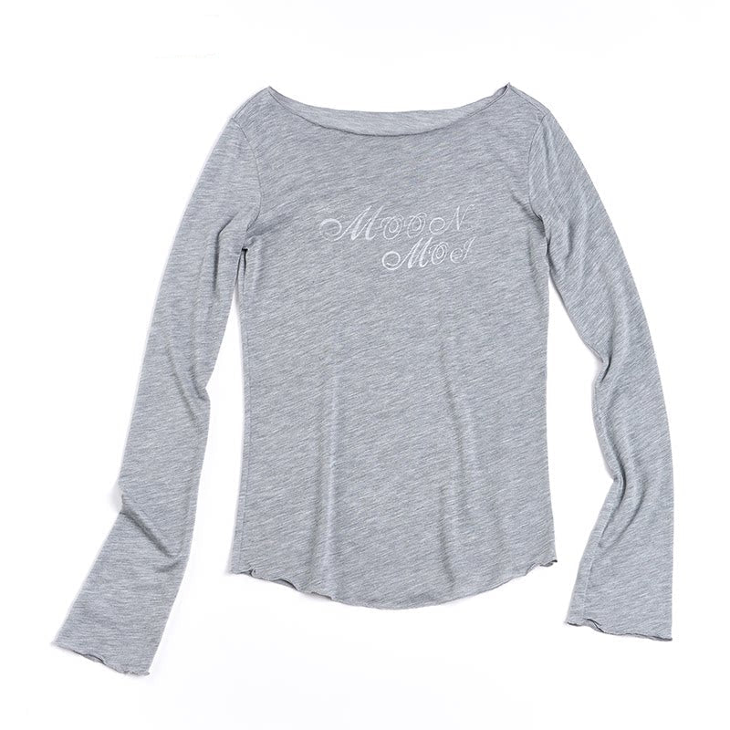Distressed Letter Print Sweater