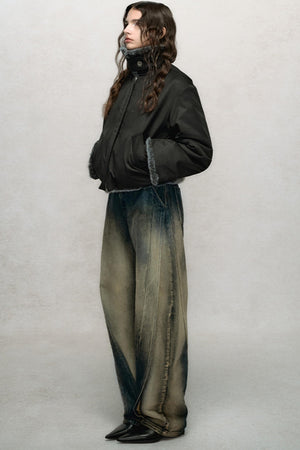 Distressed Relaxed Cotton Pants