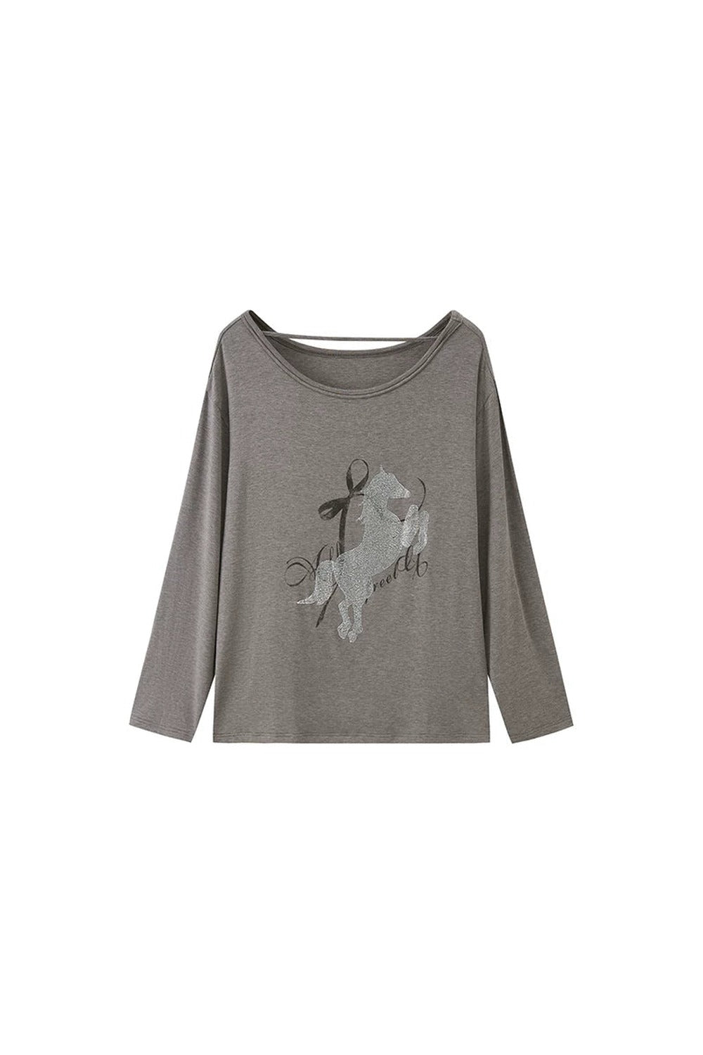 Distressed Rhinestone Off-Shoulder Top