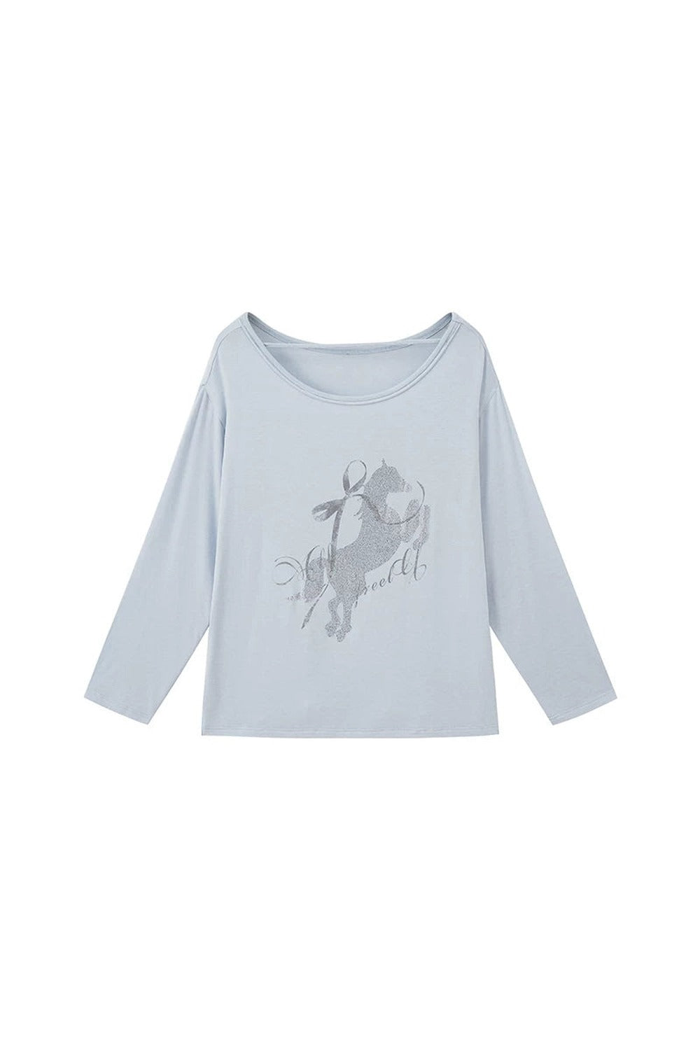 Distressed Rhinestone Off-Shoulder Top