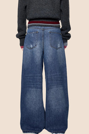 Distressed Ripped American Vintage Straight Pants