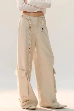 Distressed Washed Cargo Pants