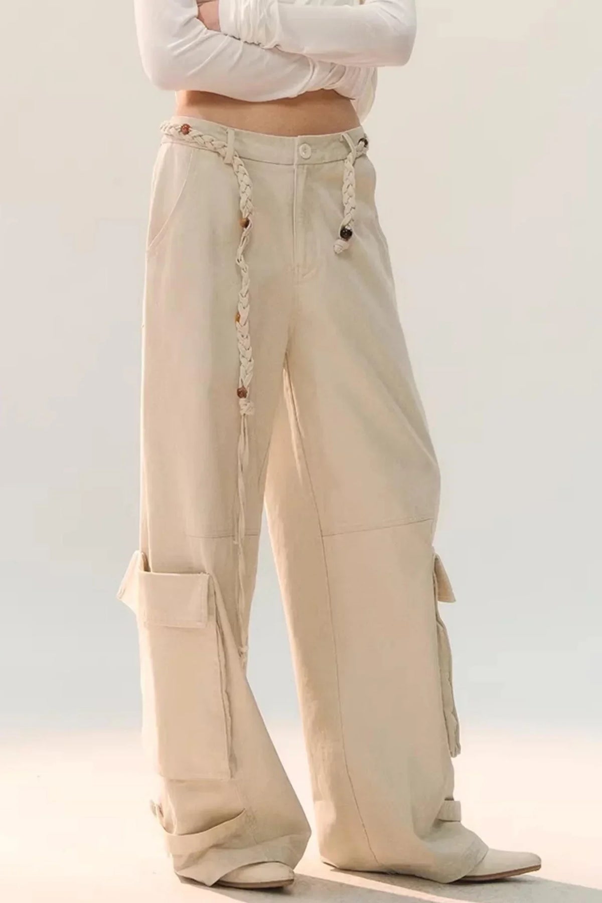 Distressed Washed Cargo Pants