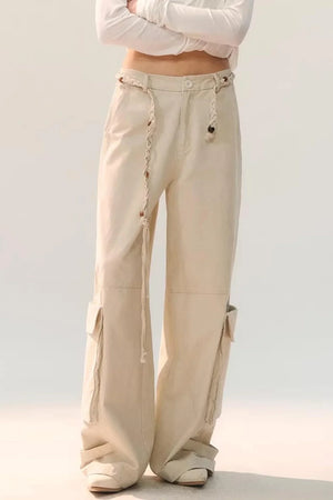 Distressed Washed Cargo Pants