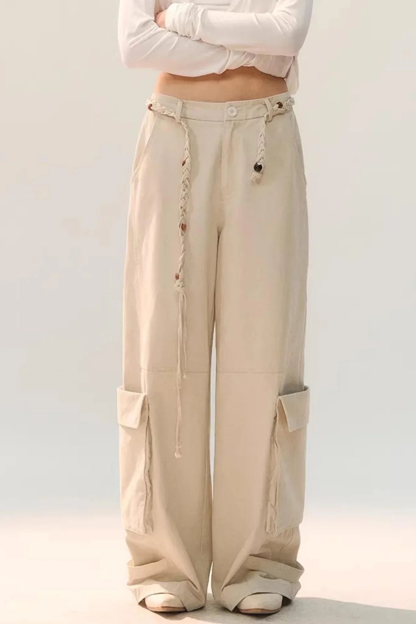 Distressed Washed Cargo Pants