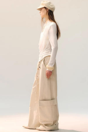 Distressed Washed Cargo Pants