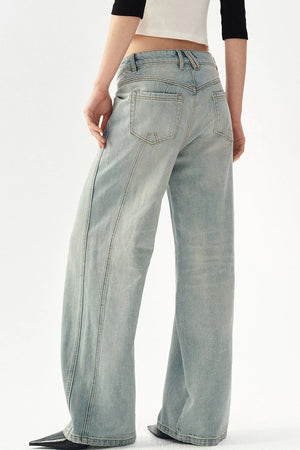 Distressed Wide-Leg Jeans