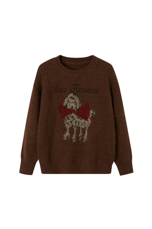Dog Embroidery Knitted Sweater