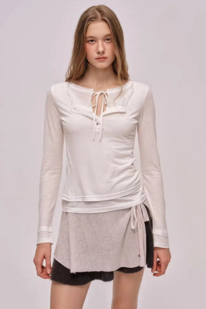 Doll Collar Knitted Cardigan Set-Up