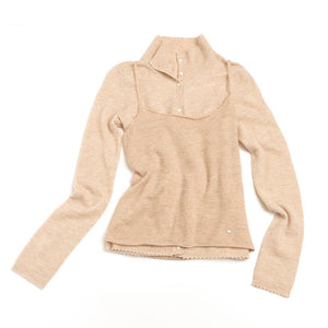 Doll Collar Knitted Cardigan Set-Up