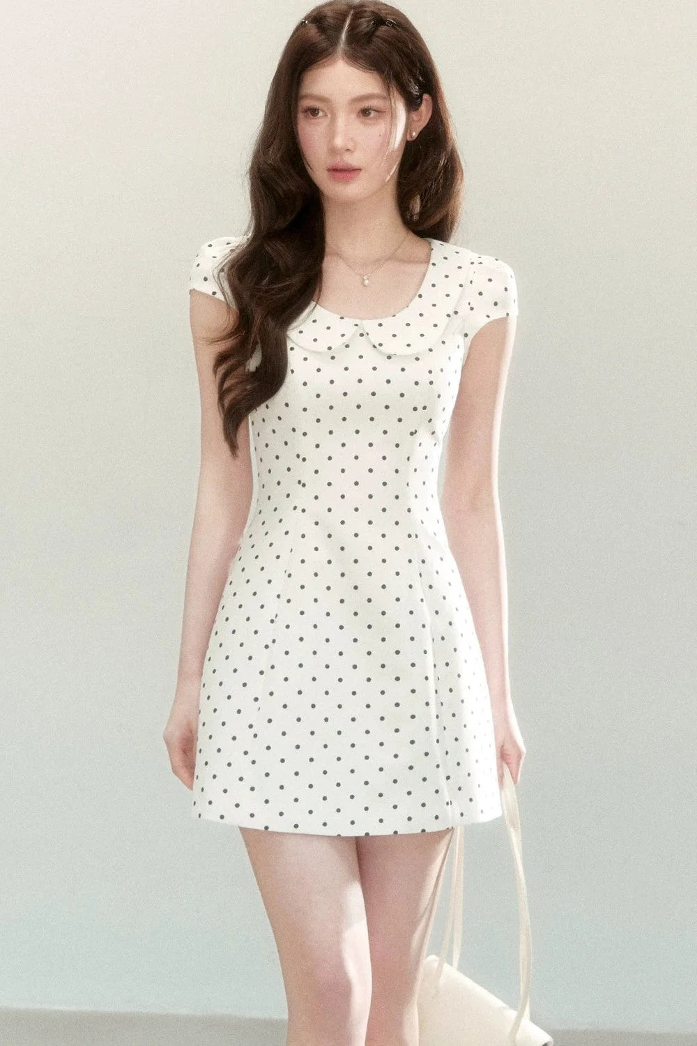 Doll Collar Polka Dot A-Line Dress