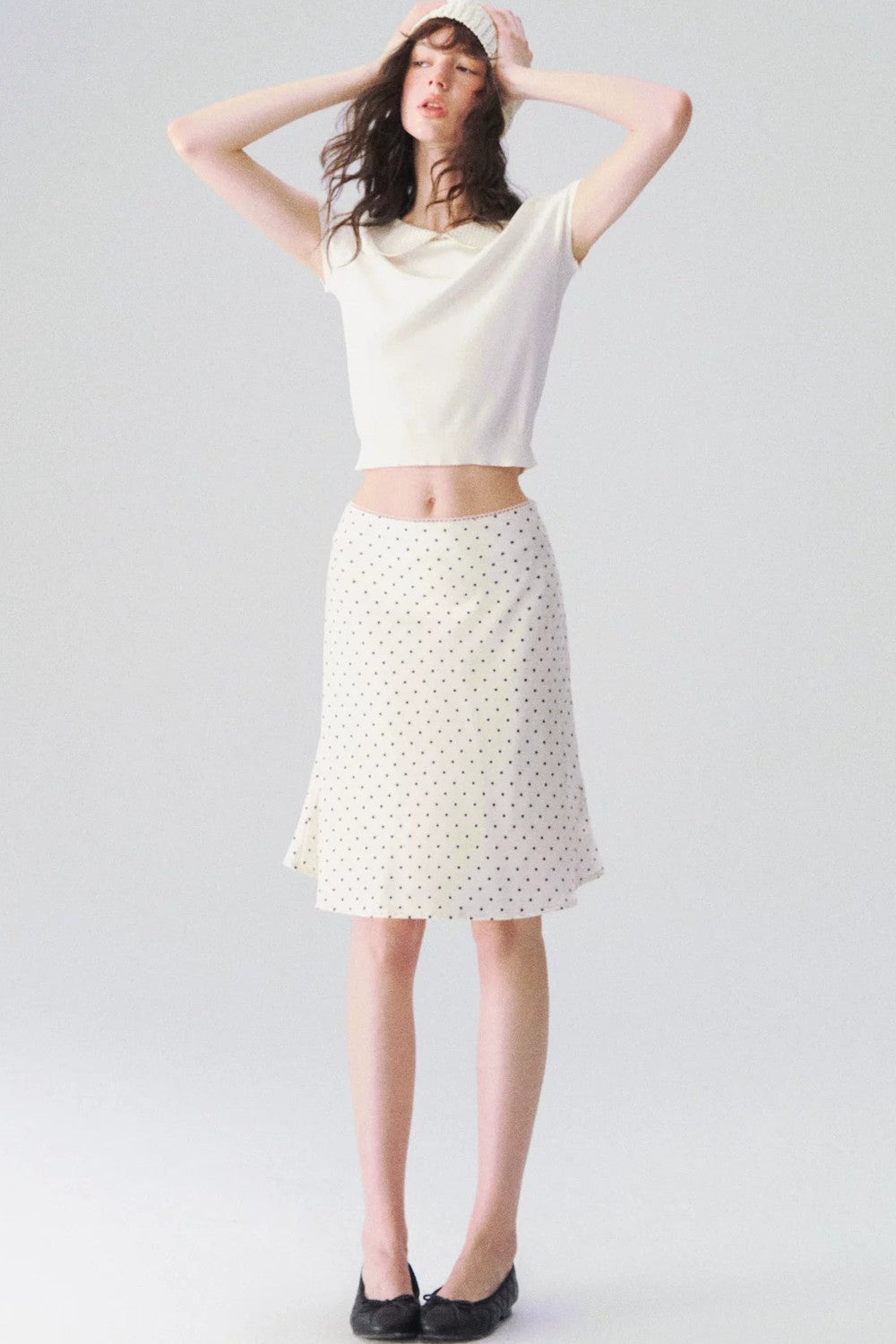 Doll Collar Short Sleeve Knit Top