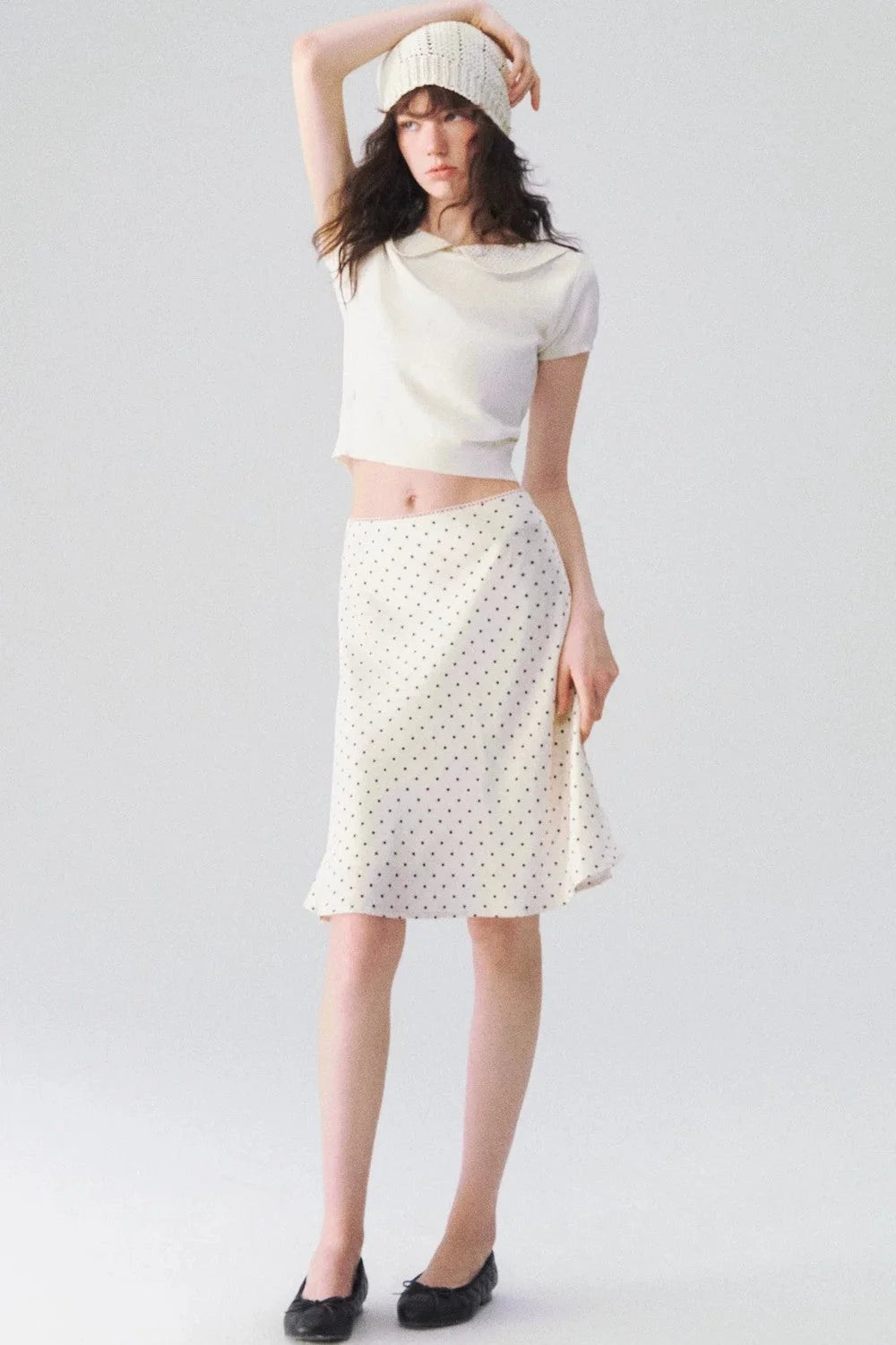 Doll Collar Short Sleeve Knit Top