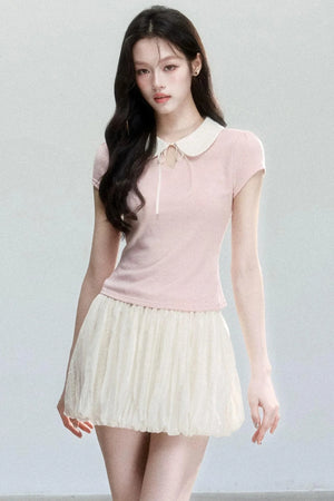 Doll Collar Short Sleeve Top