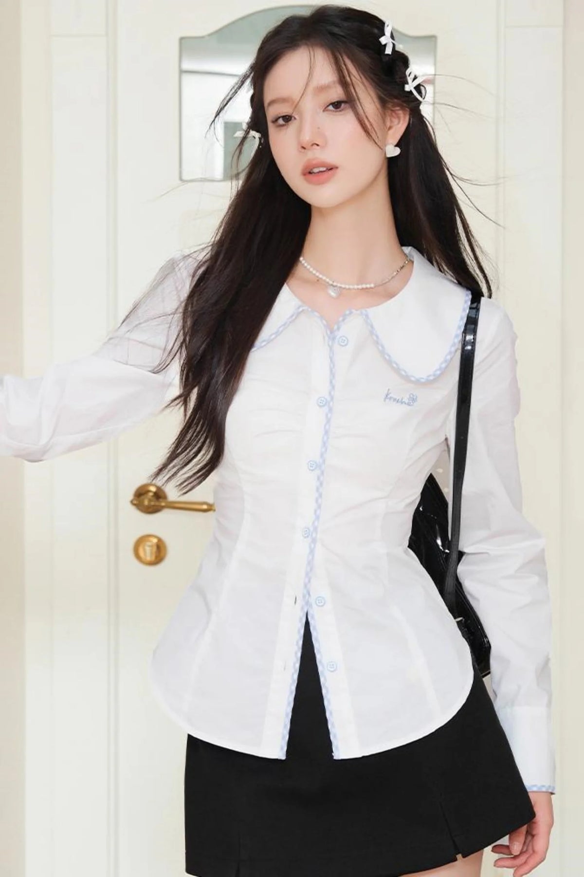 Doll Collar Waist Shirt