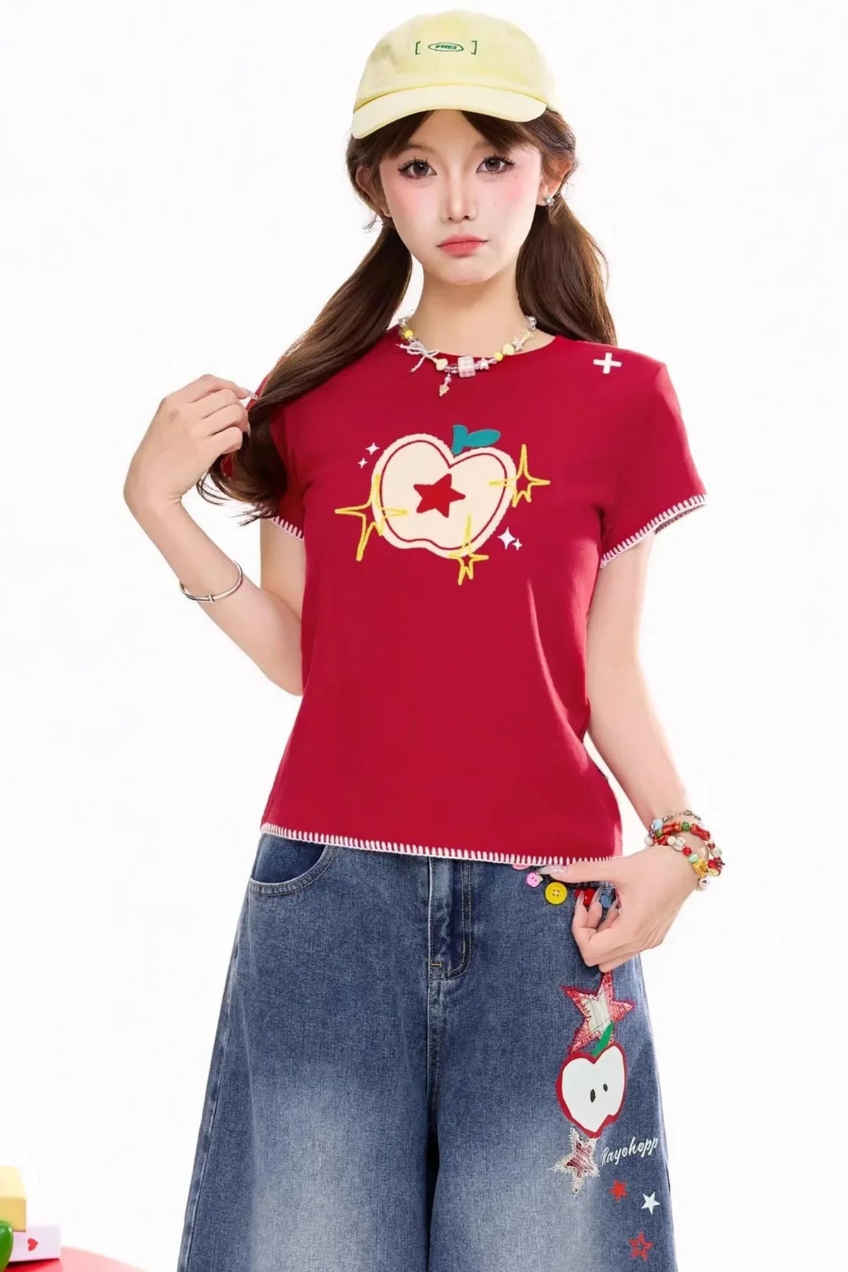 Dopamine Apple Print Top
