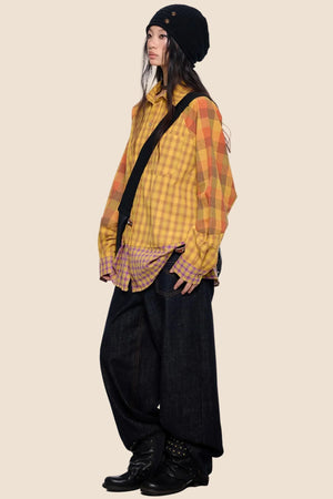 Dopamine Plaid Patchwork Shirt