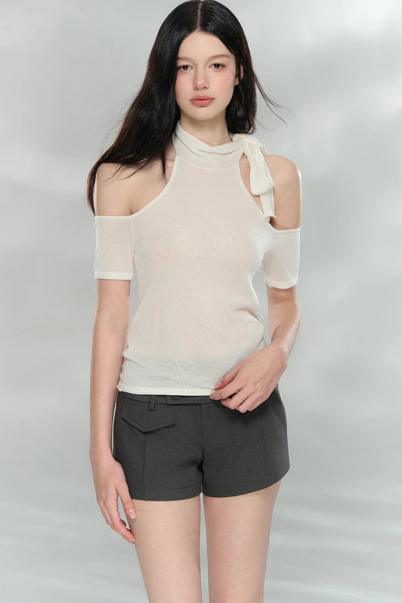 Double-Breasted Belted Shorts