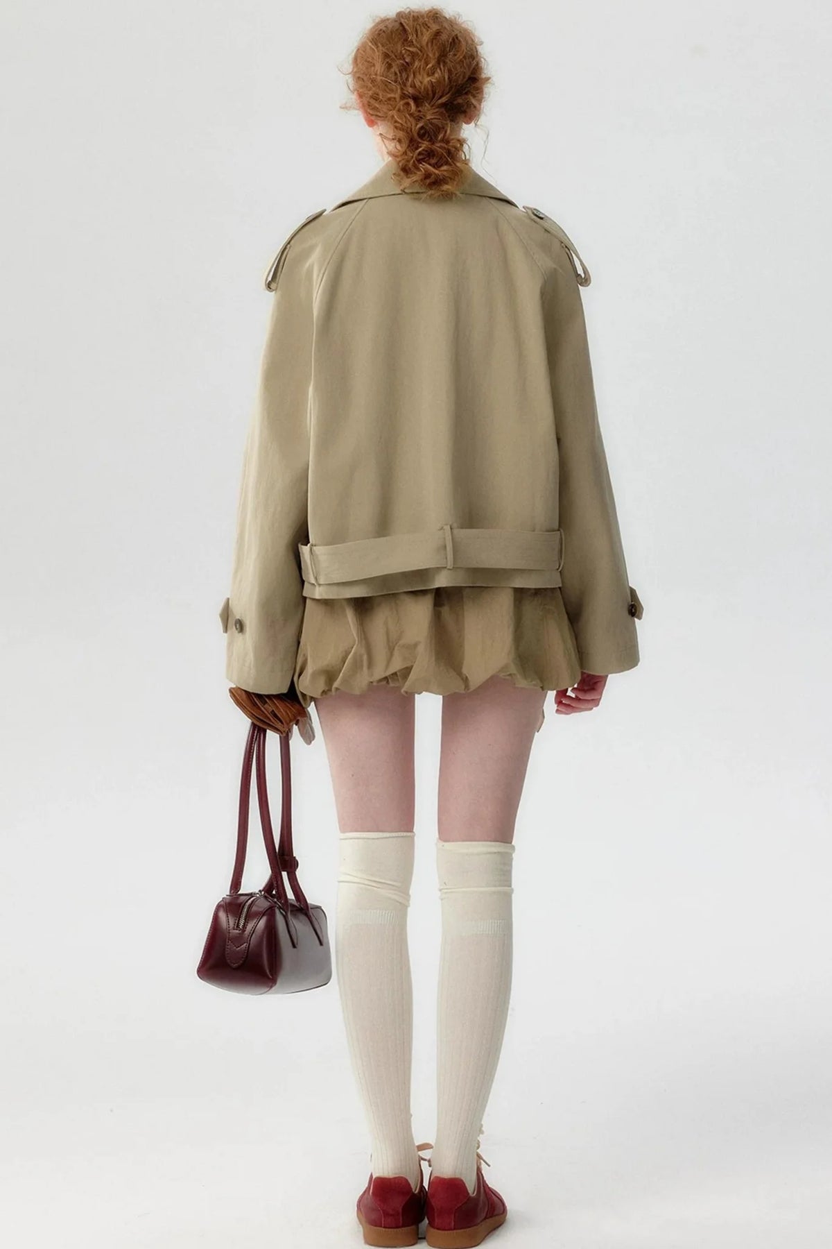 Double-Breasted Cropped Trench Coat