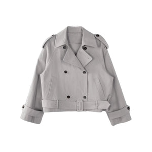 Double-Breasted Cropped Trench Coat