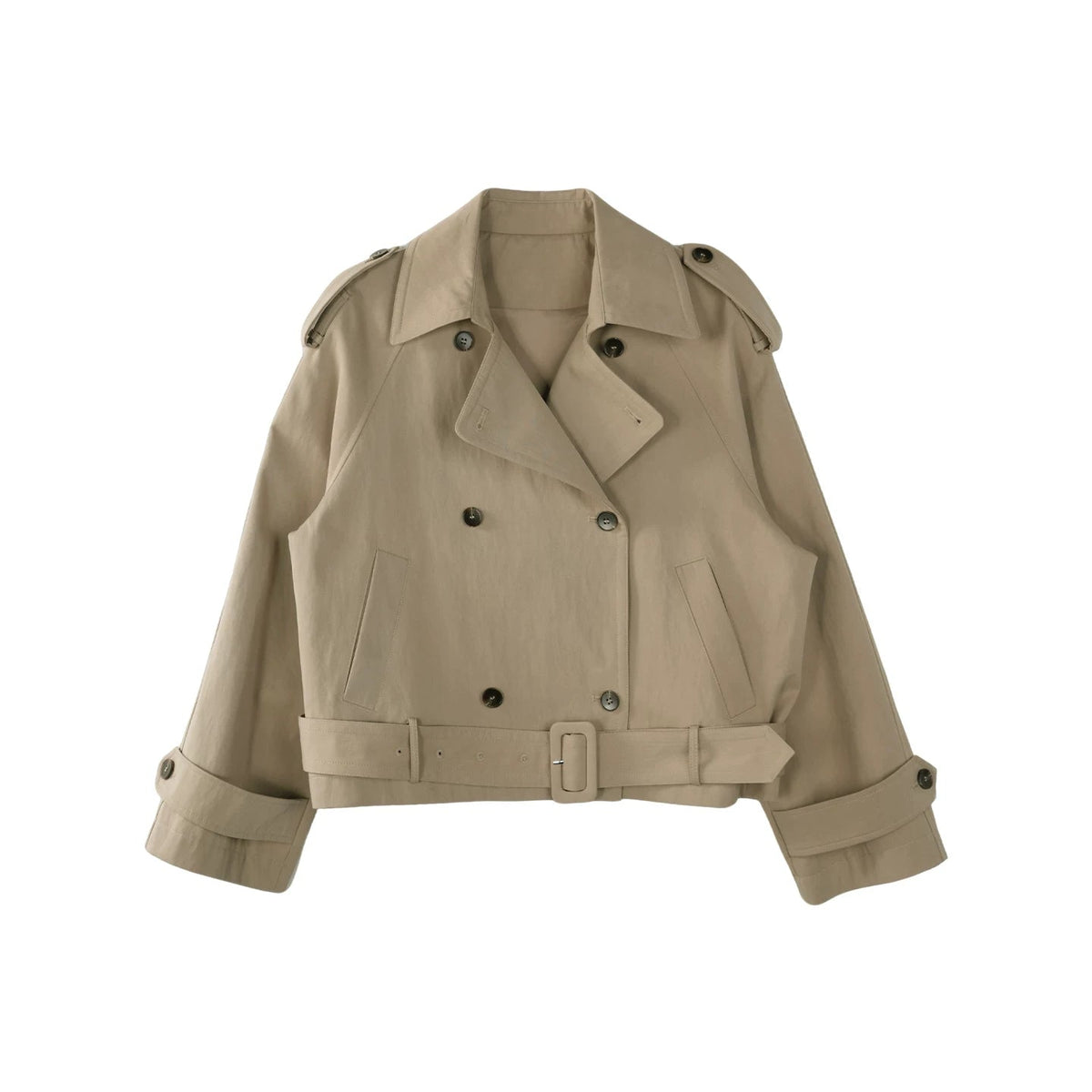 Double-Breasted Cropped Trench Coat