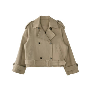 Double-Breasted Cropped Trench Coat