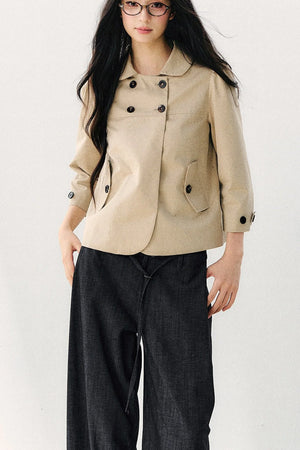 Double-Breasted Doll Collar Top