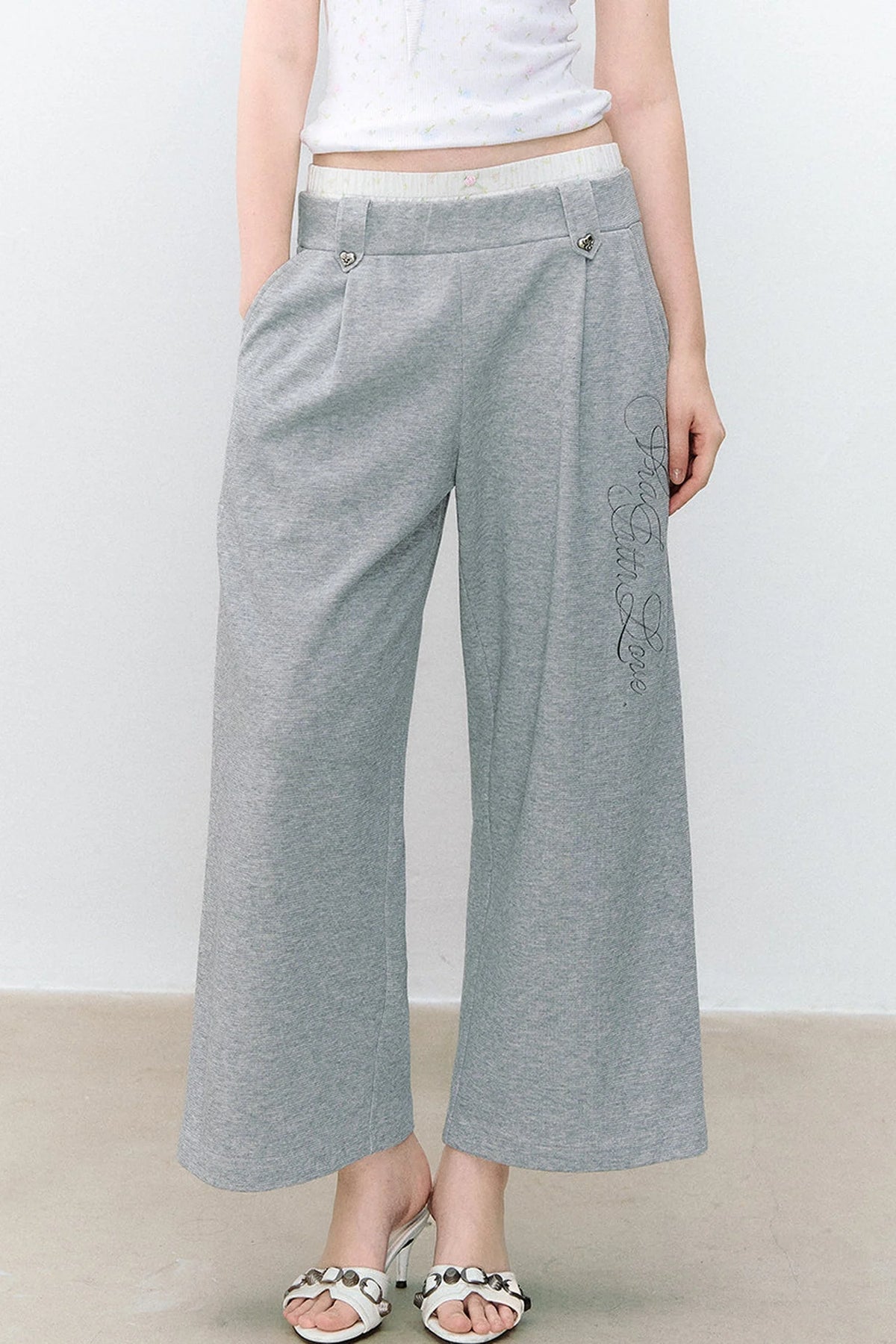 Double-Breasted Hooded Sweatshirt and Pants 3-Piece Set-Up