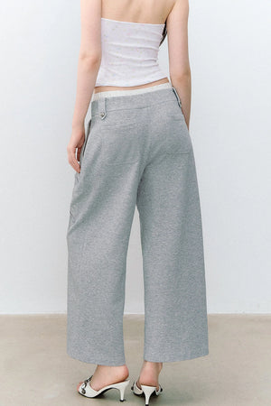 Double-Breasted Hooded Sweatshirt and Pants 3-Piece Set-Up