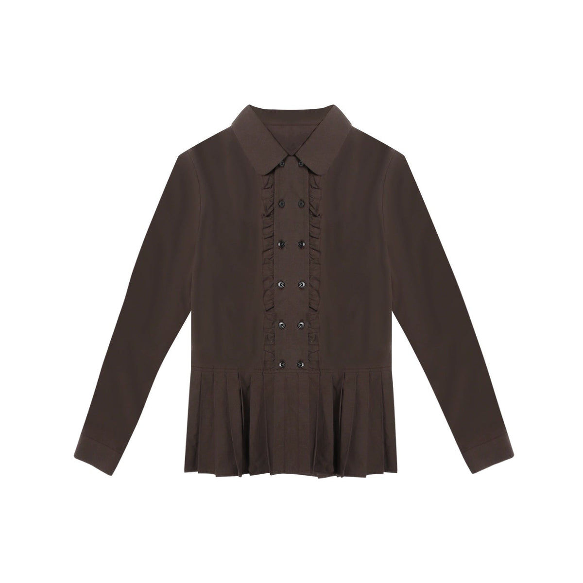 Double-Breasted Ruffled Shirt