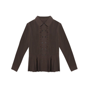 Double-Breasted Ruffled Shirt
