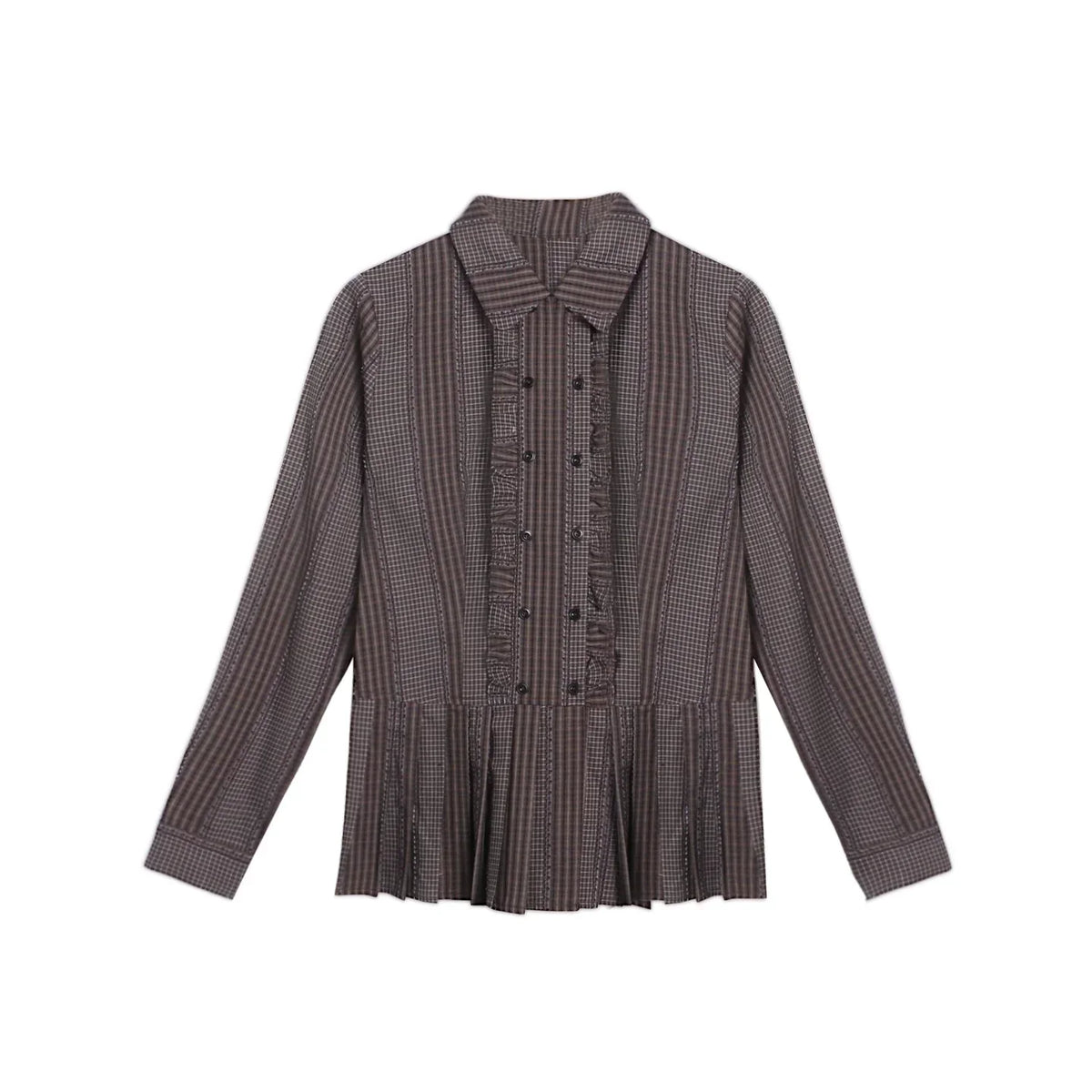 Double-Breasted Ruffled Shirt