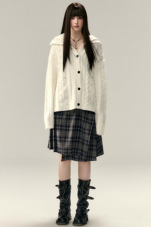 Double Collar Knit Cardigan