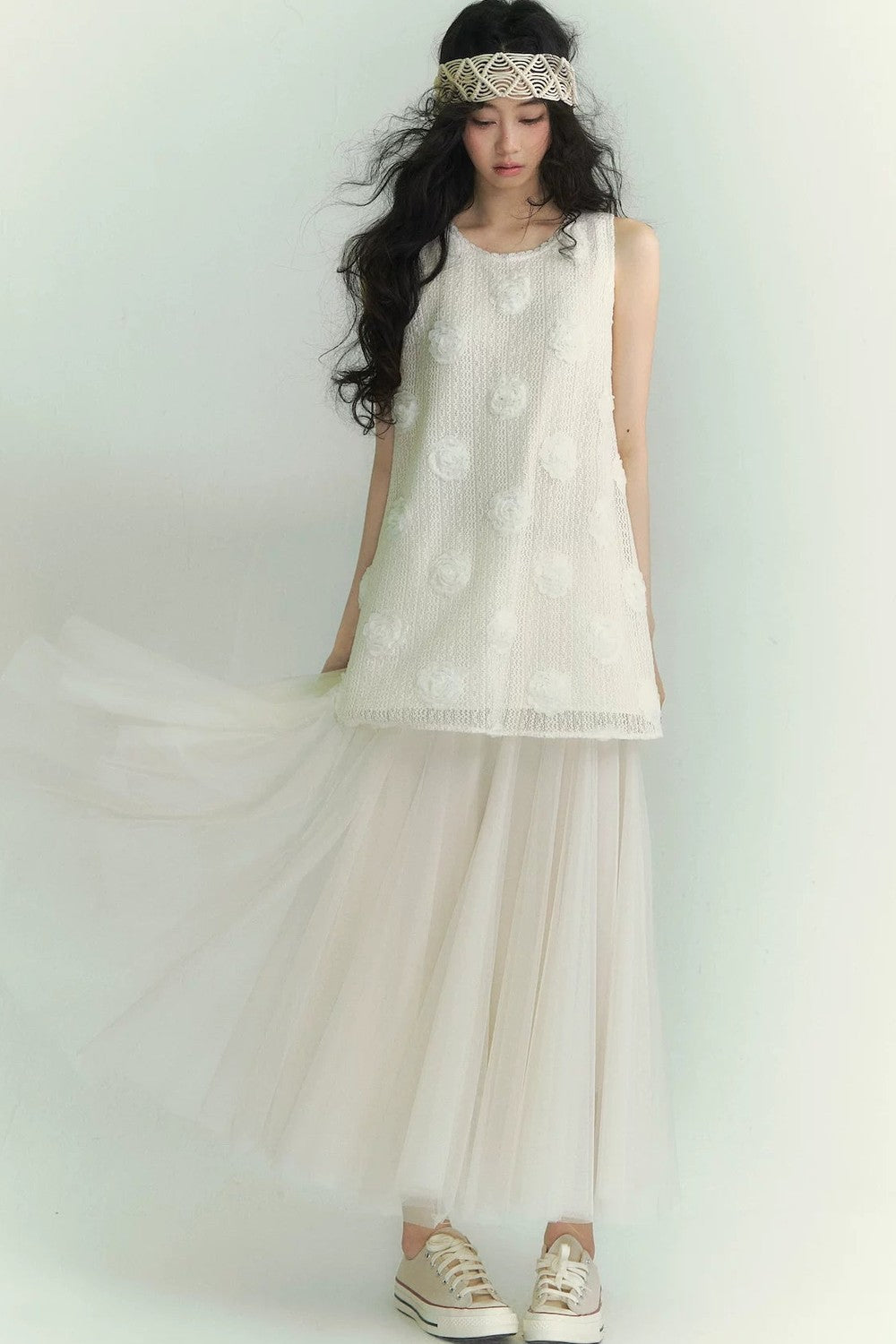Double-Layer Mesh Fairy Skirt