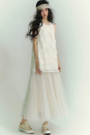 Double-Layer Mesh Fairy Skirt