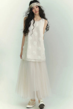 Double-Layer Mesh Fairy Skirt