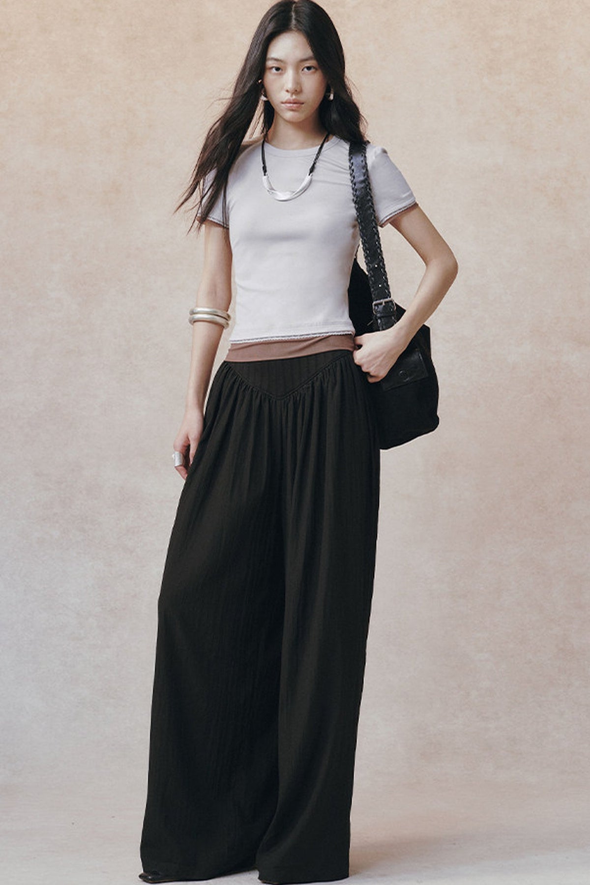 Double-Layer Patchwork Lace Trim T-Shirt