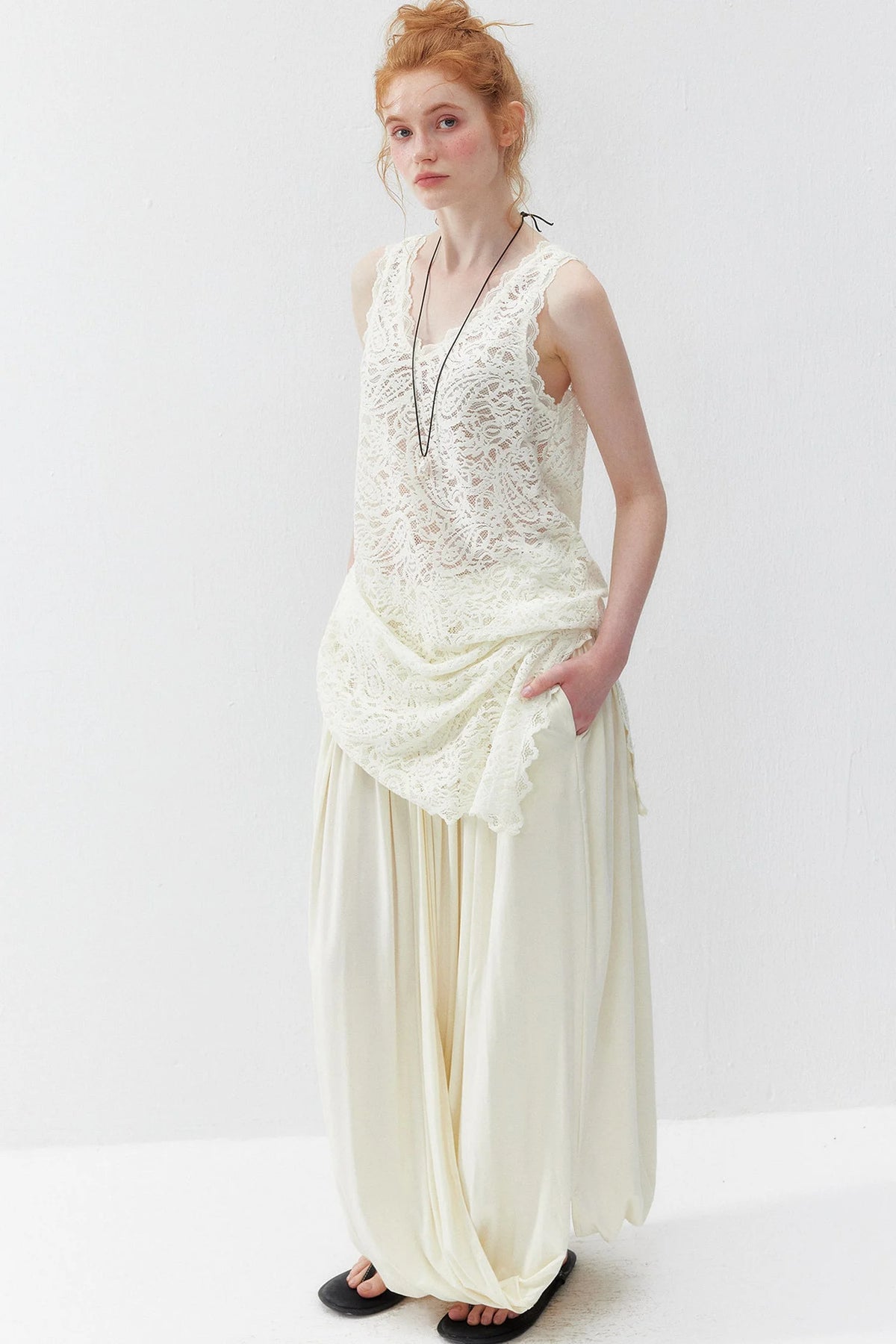 Double-Layer Twist Bud Skirt Pants