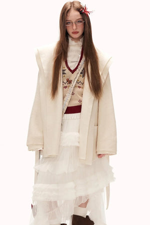 Double-Layered Fur-Trimmed Coat
