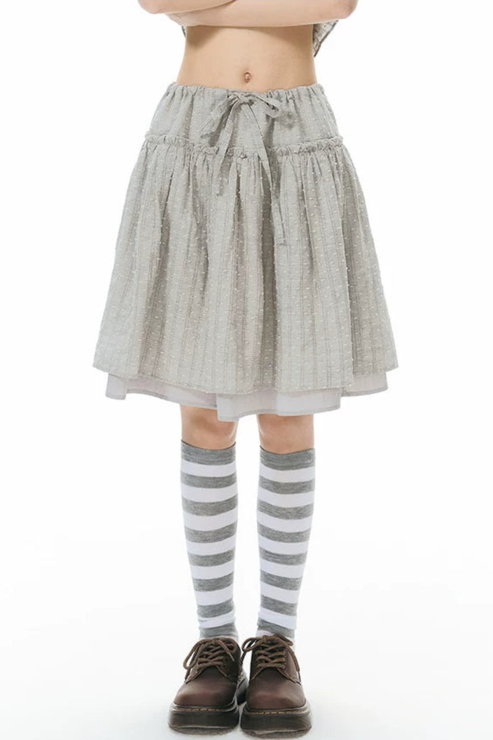 Double-Layered Puff A-Line Skirt