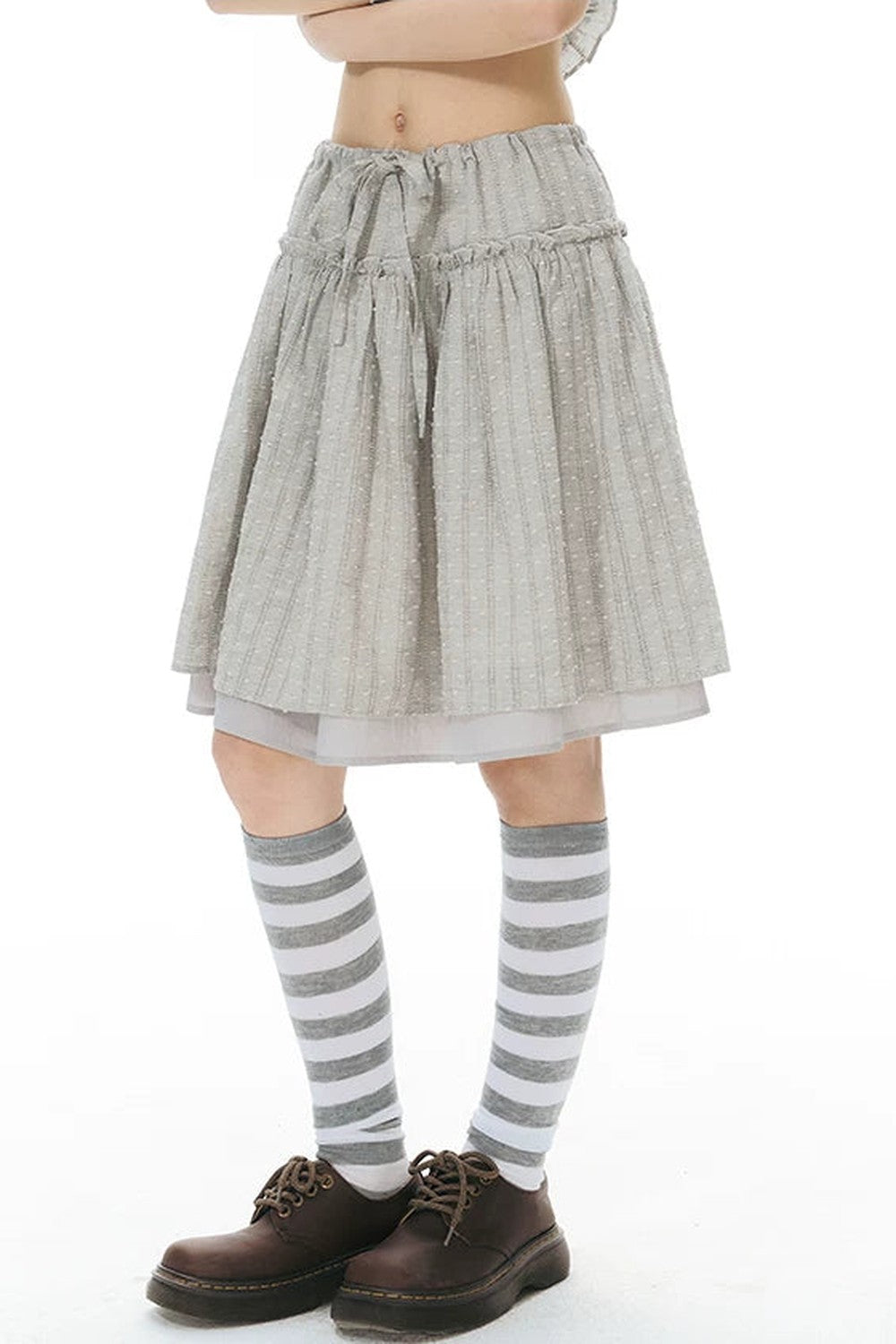 Double-Layered Puff A-Line Skirt